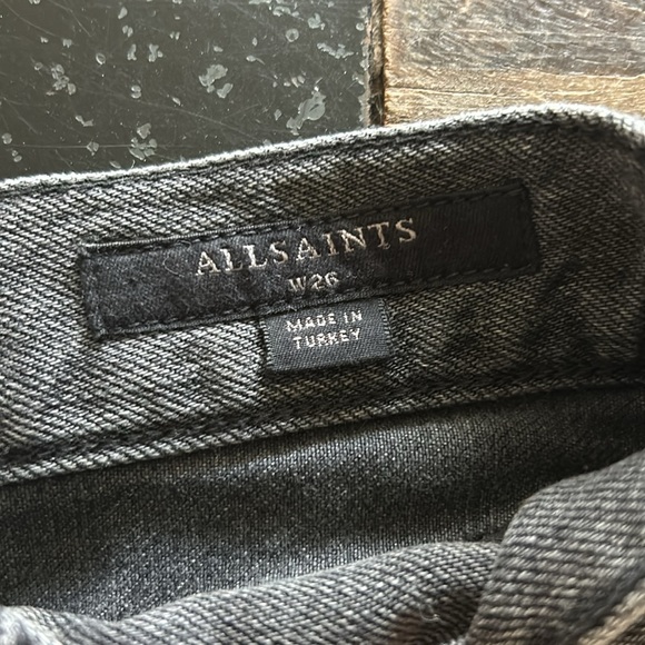 All saints black soft denim jean shorts - Picture 2 of 3